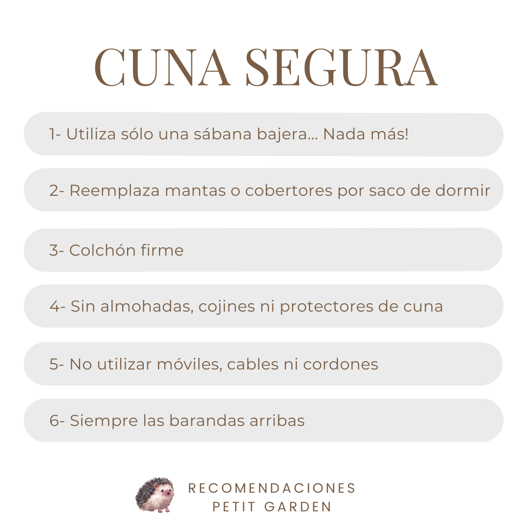 RECOMENDACIONES PETIT GARDEN PARA UNA CUNA SEGURA
