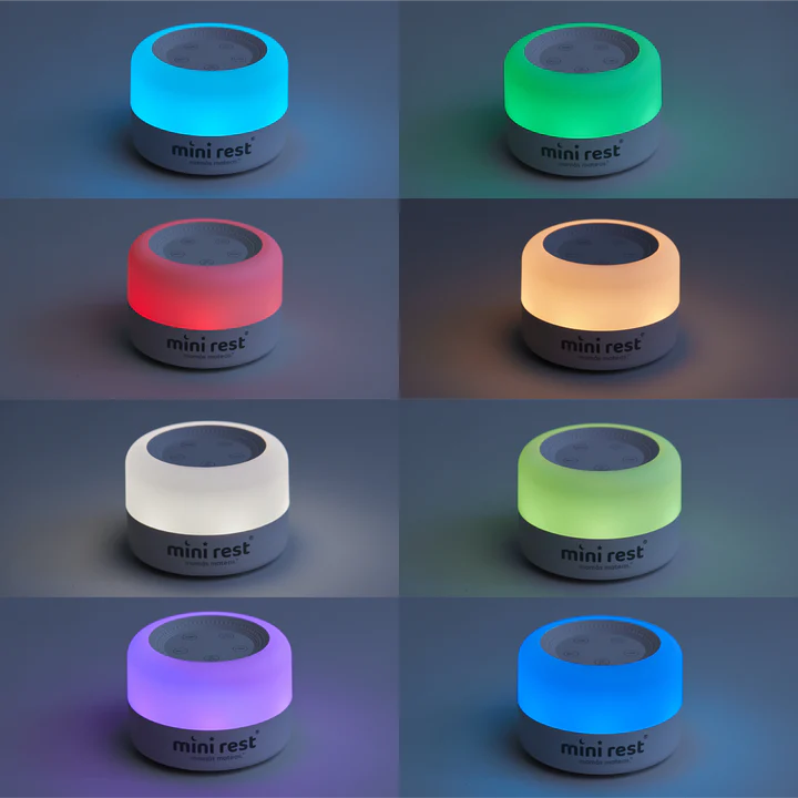 MINI REST® MÁQUINA DE SONIDOS, RUIDO BLANCO Y LUZ DE NOCHE